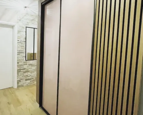 vue sur portes d'un dressing moderne